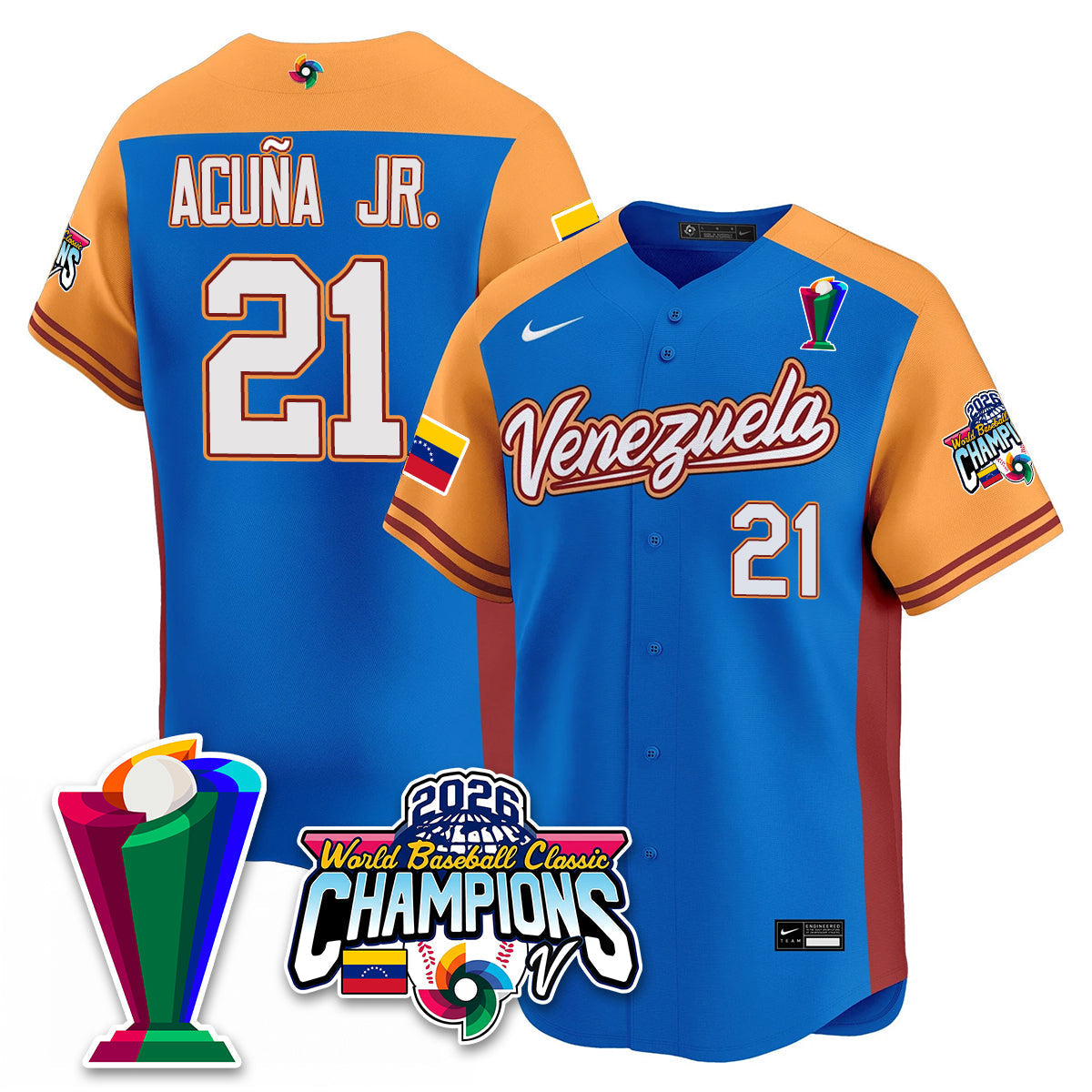 Venezuela Baseball 2026 World Baseball Classic Champions Limited Jersey V2 - Stitched-NQD