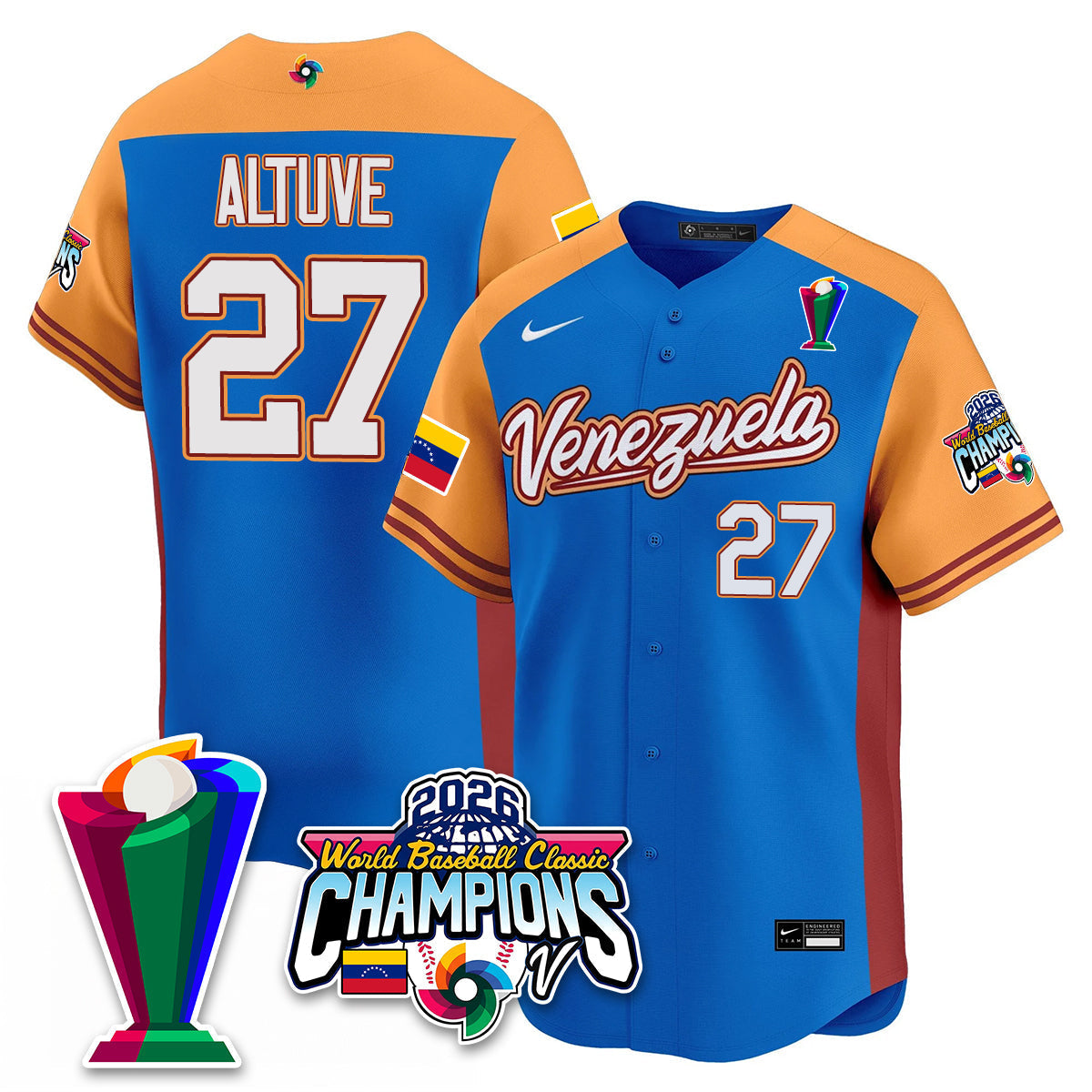 Venezuela Baseball 2026 World Baseball Classic Champions Limited Jersey V2 - Stitched-NQD