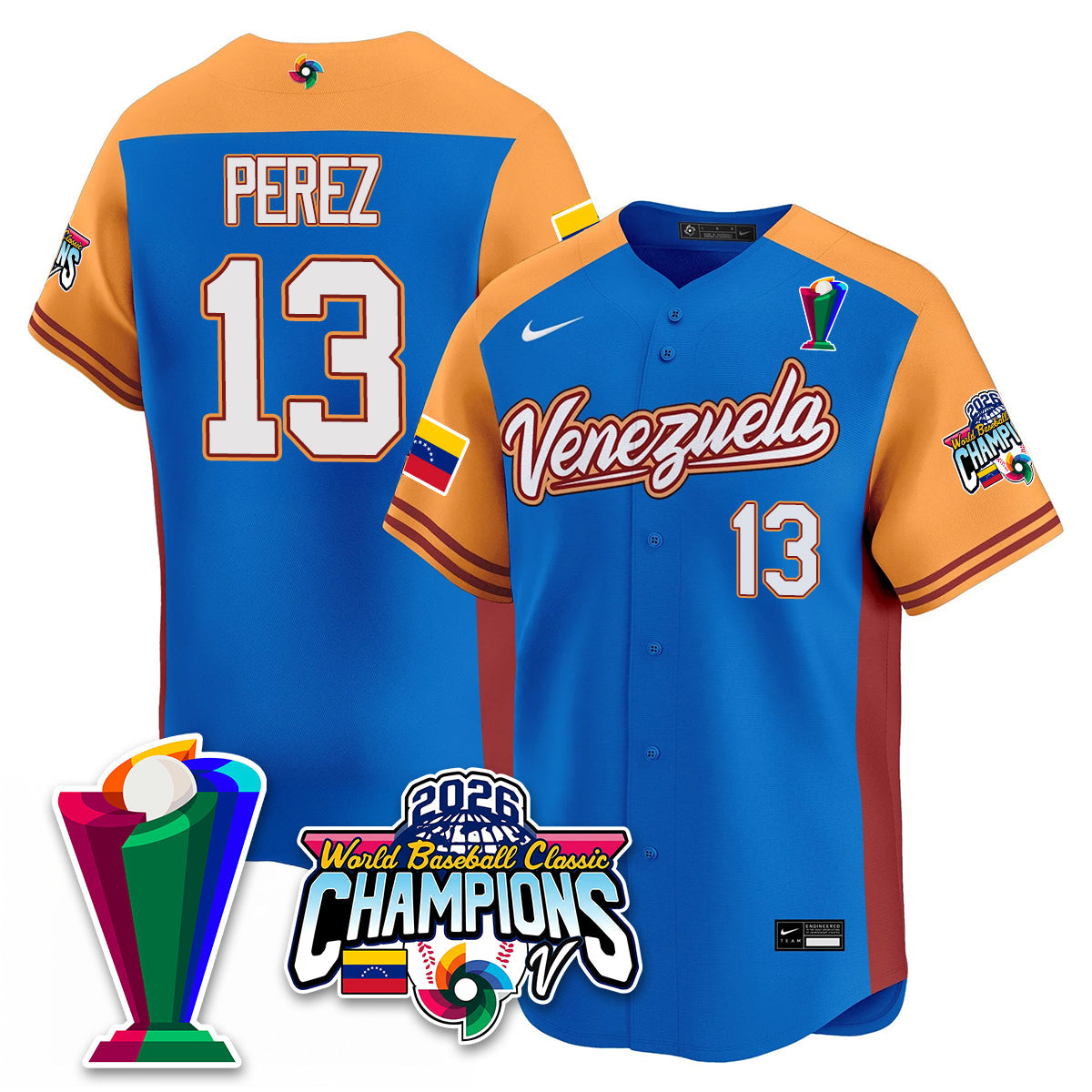 Venezuela Baseball 2026 World Baseball Classic Champions Limited Jersey V2 - Stitched-NQD