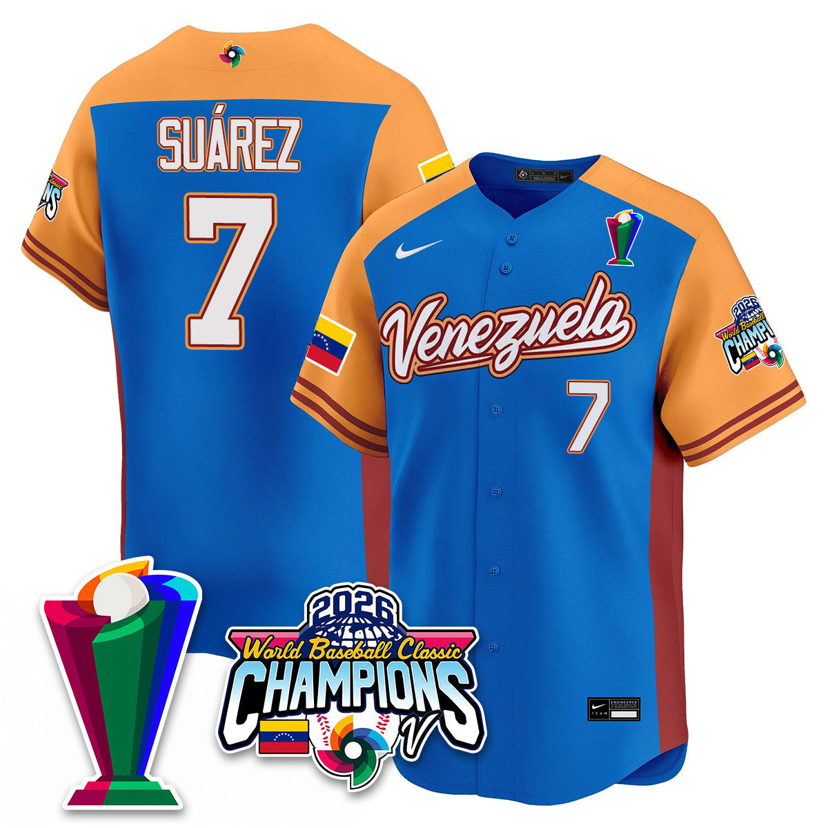 Venezuela Baseball 2026 World Baseball Classic Champions Limited Jersey V2 - Stitched-NQD