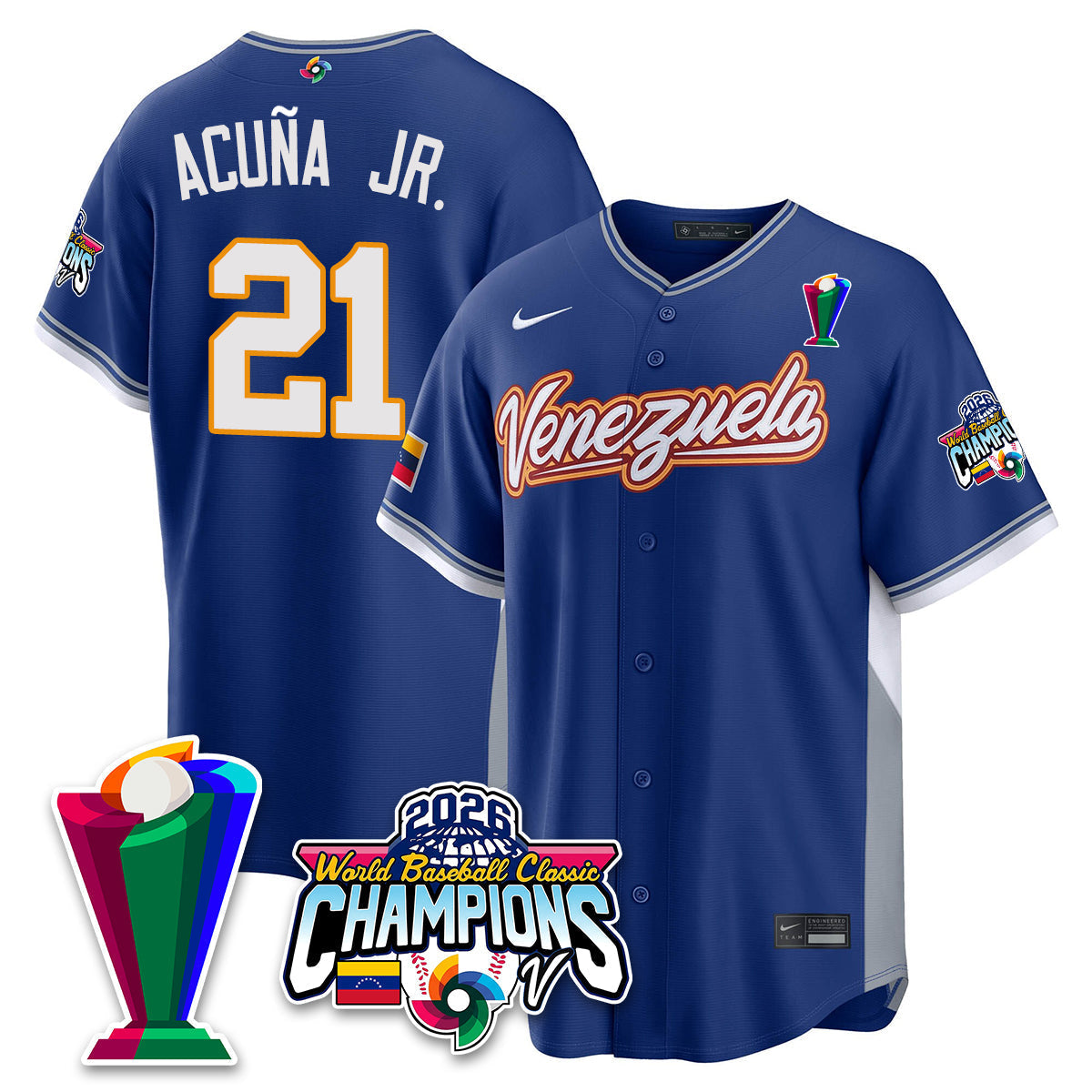 Venezuela Baseball 2026 World Baseball Classic Champions Limited Jersey V2 - Stitched-NQD