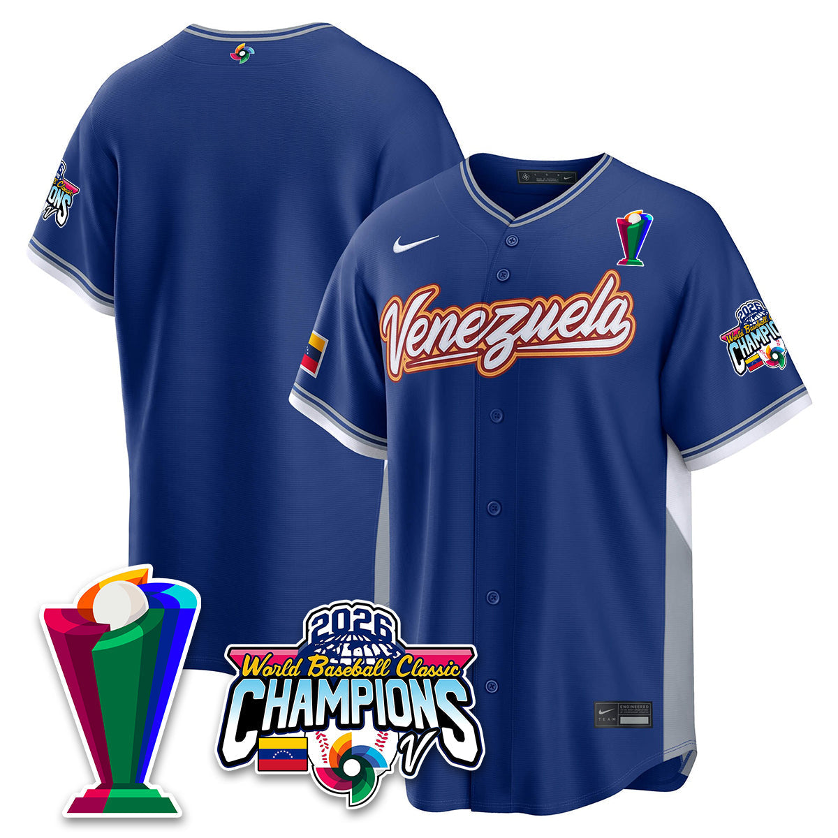 Venezuela Baseball 2026 World Baseball Classic Champions Limited Jersey V2 - Stitched-NQD
