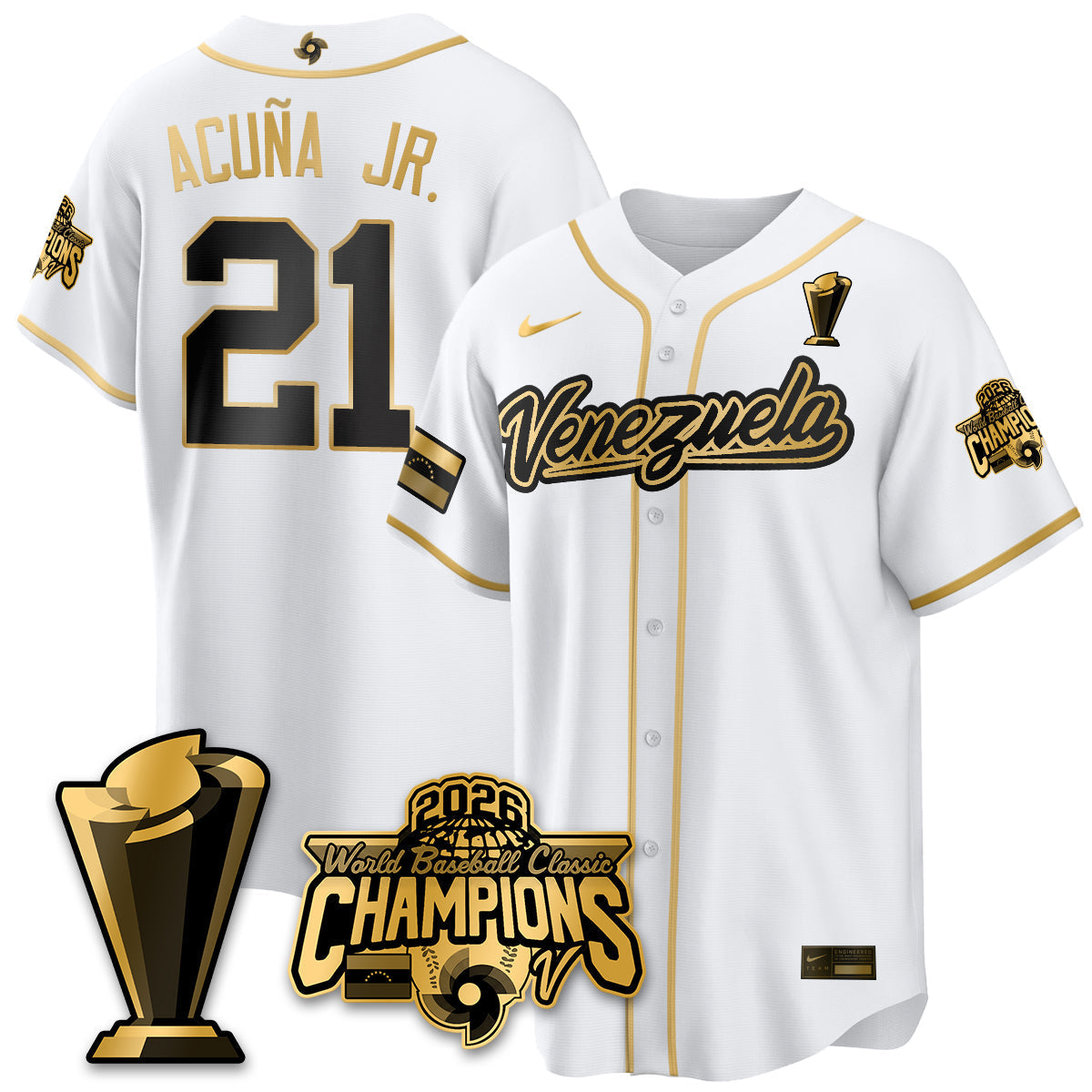 Venezuela Baseball 2026 World Baseball Classic Champions Limited Jersey V2 - Stitched-NQD