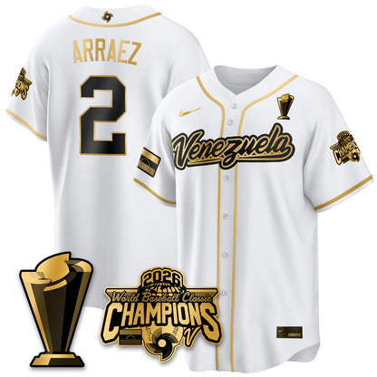 Venezuela Baseball 2026 World Baseball Classic Champions Limited Jersey V2 - Stitched-NQD