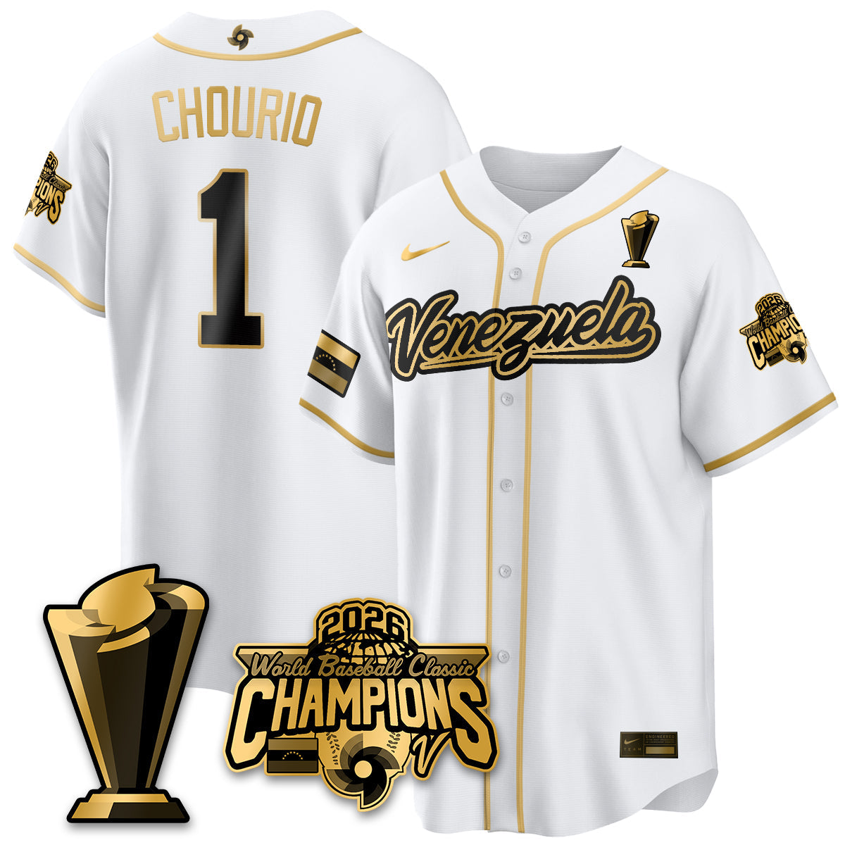 Venezuela Baseball 2026 World Baseball Classic Champions Limited Jersey V2 - Stitched-NQD
