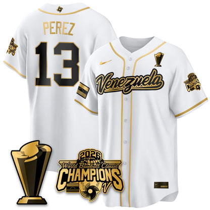 Venezuela Baseball 2026 World Baseball Classic Champions Limited Jersey V2 - Stitched-NQD