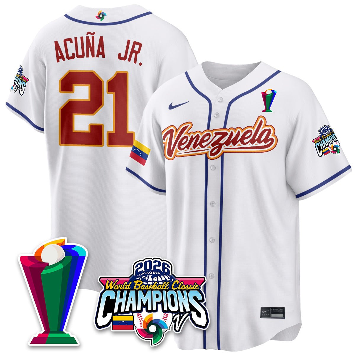Venezuela Baseball 2026 World Baseball Classic Champions Limited Jersey V2 - Stitched-NQD