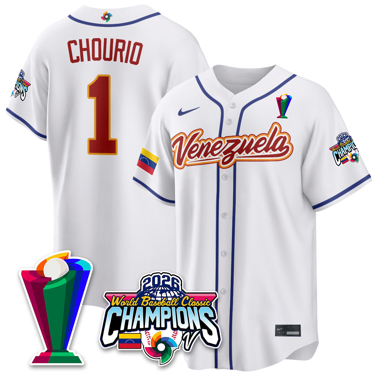 Venezuela Baseball 2026 World Baseball Classic Champions Limited Jersey V2 - Stitched-NQD