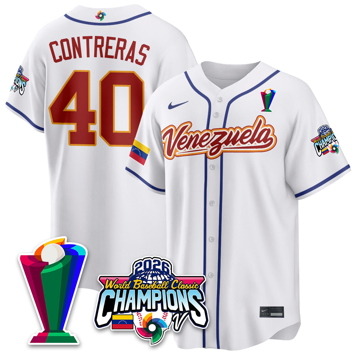 Venezuela Baseball 2026 World Baseball Classic Champions Limited Jersey V2 - Stitched-NQD