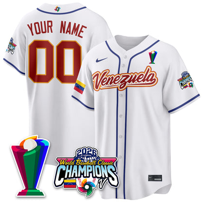 Venezuela Baseball 2026 World Baseball Classic Champions Limited Jersey V2 - Stitched-NQD