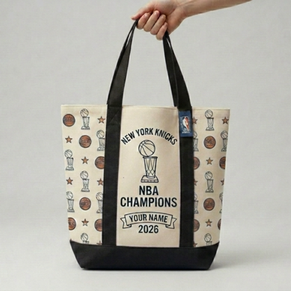 NYK 2026 Basketball Champions Custom Printed Canvas Tote Bag V2