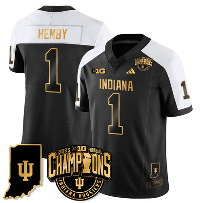 Indiana H Vapor Limited Football Gold Jersey - Big 10 Champions - All Stitched
