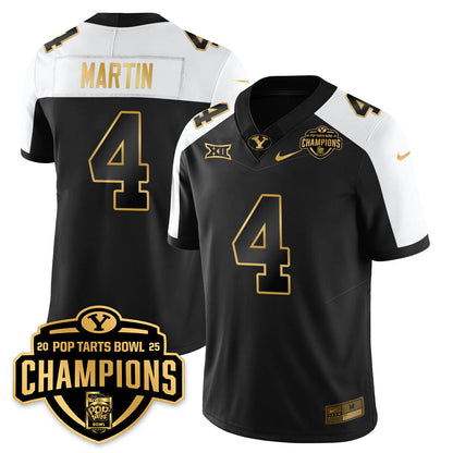 BYU Cougars Football 2025 Pop-Tarts Bowl Champions Gold Jersey - All Stitched