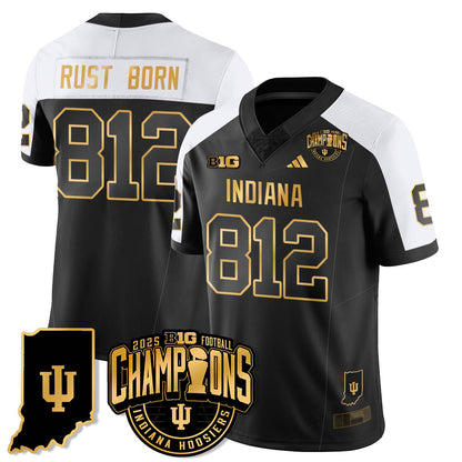 Indiana H Vapor Limited Football Gold Jersey - Big 10 Champions - All Stitched