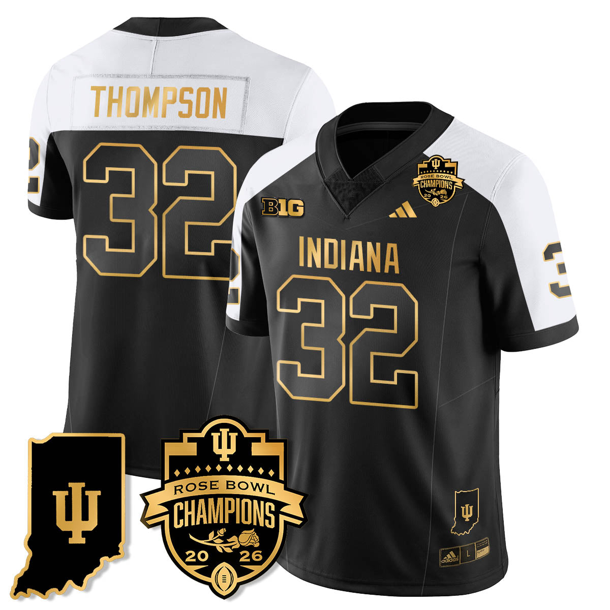 Indiana H Vapor Limited Football Gold Jersey - Rose Bowl Champions - All Stitched