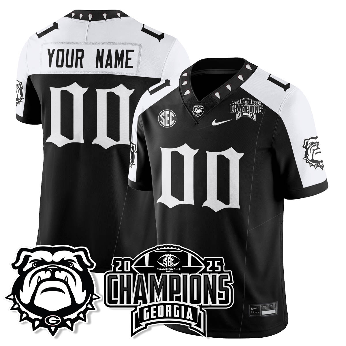 Georgia Bulldogs Gothic Vapor Limited Jersey - SEC Football Champions - All Stitched