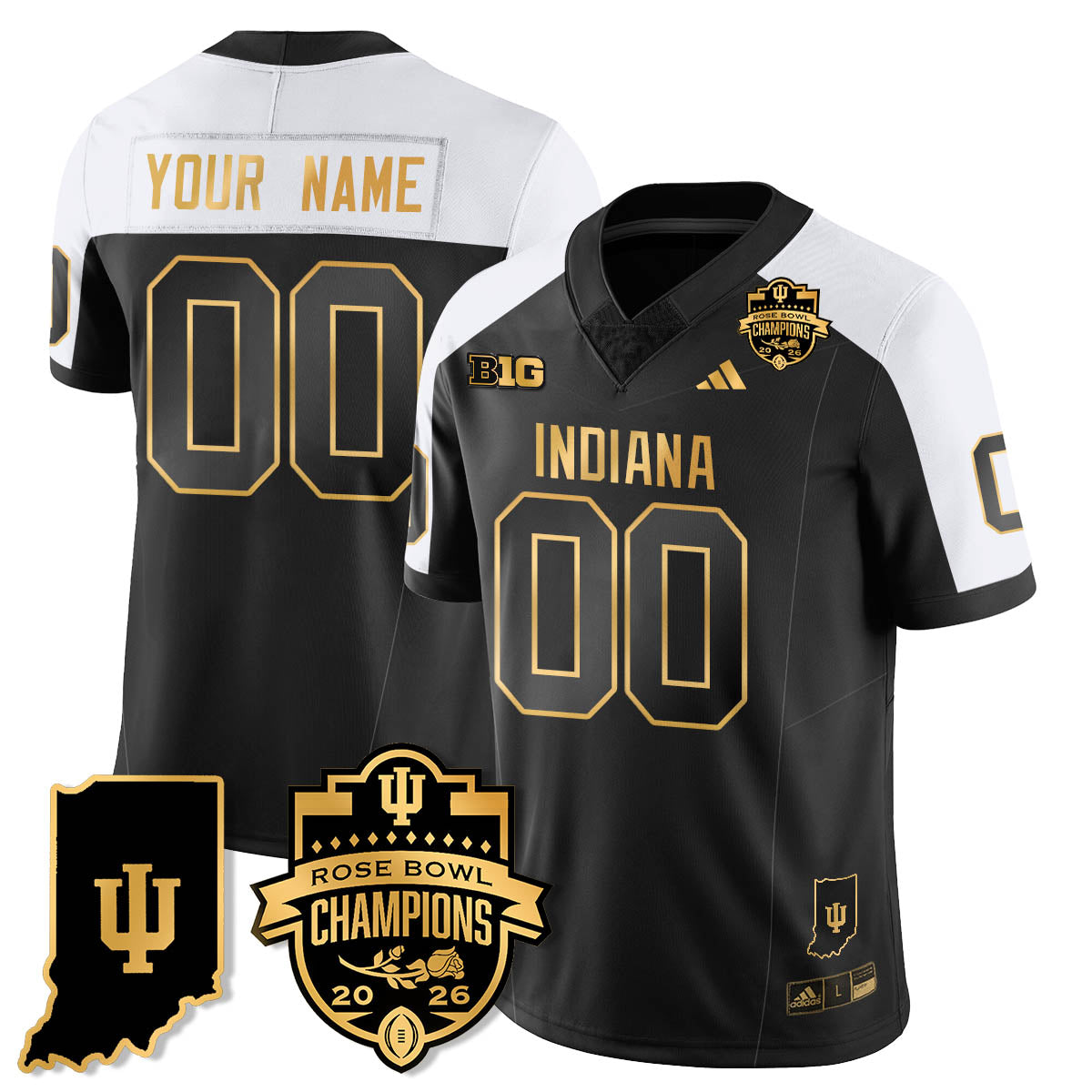 Indiana H Vapor Limited Football Gold Jersey - Rose Bowl Champions - All Stitched