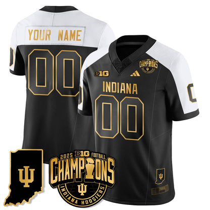 Indiana H Vapor Limited Football Gold Jersey - Big 10 Champions - All Stitched