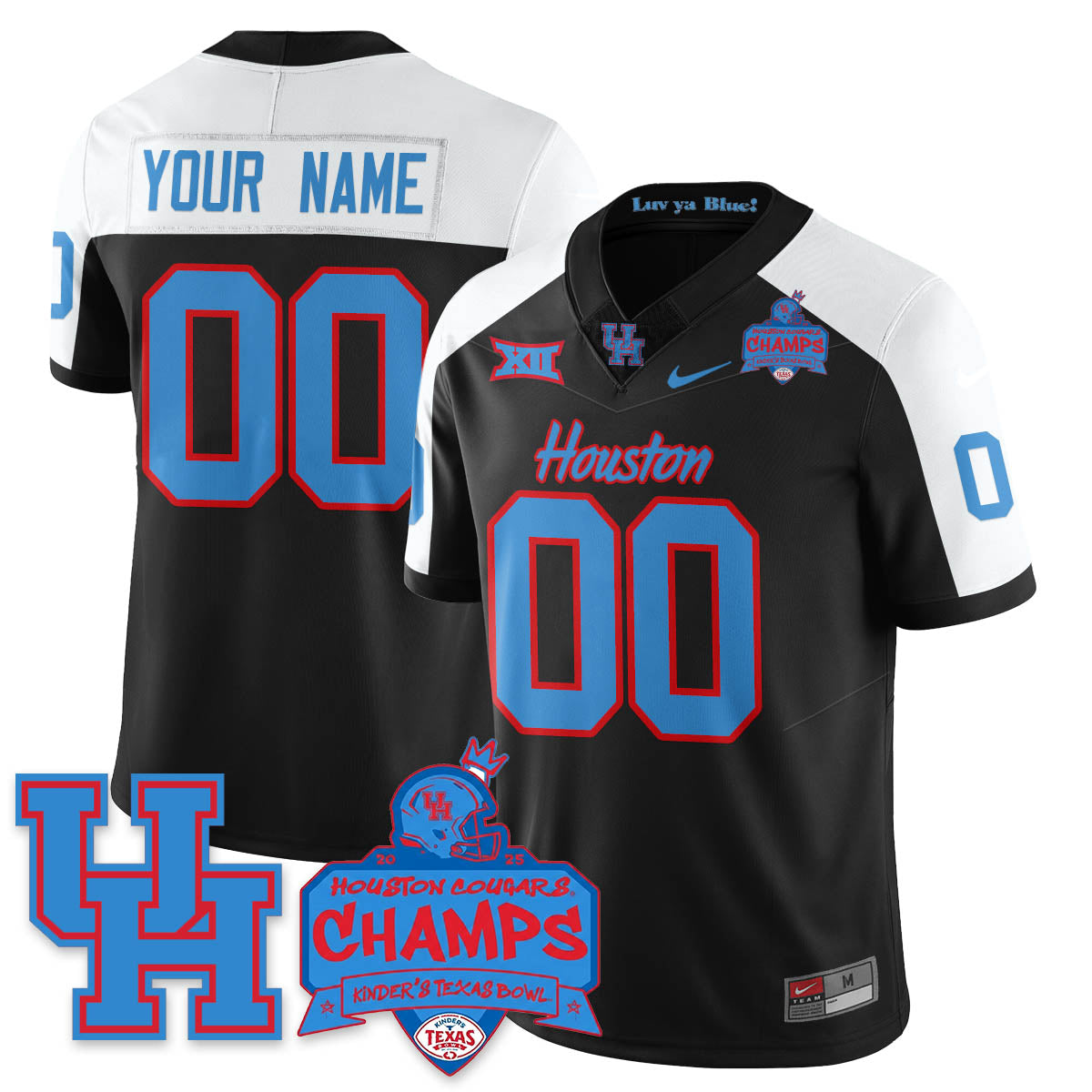 HCG Football 2025 Kinder's Texas Bowl Champions Jersey - All Stitched