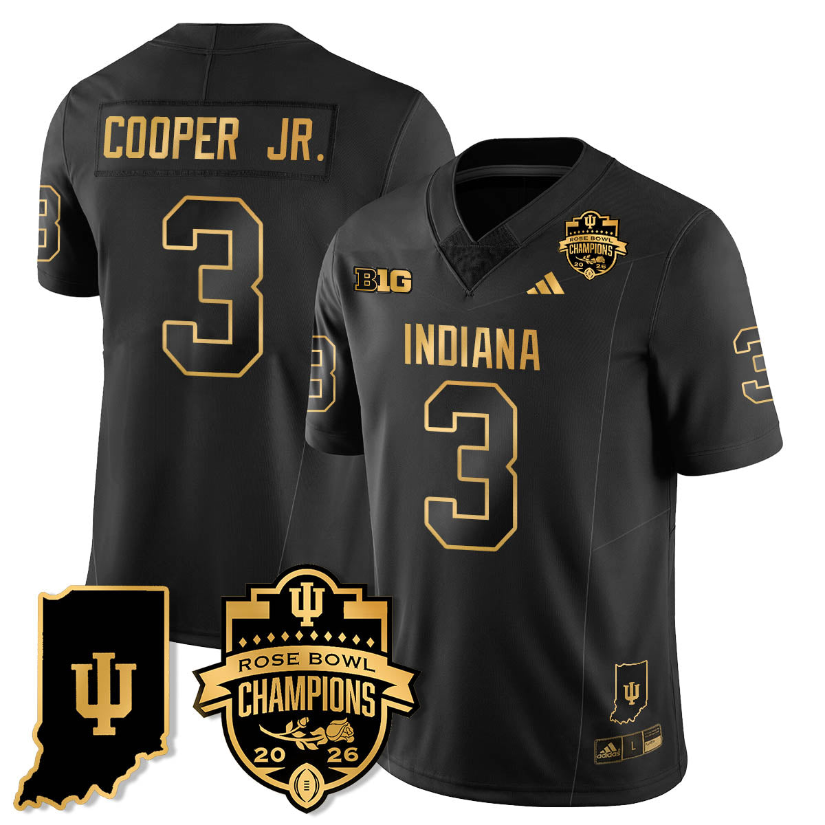 Indiana H Vapor Limited Football Gold Jersey - Rose Bowl Champions - All Stitched