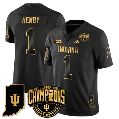 Indiana H Vapor Limited Football Gold Jersey - Big 10 Champions - All Stitched