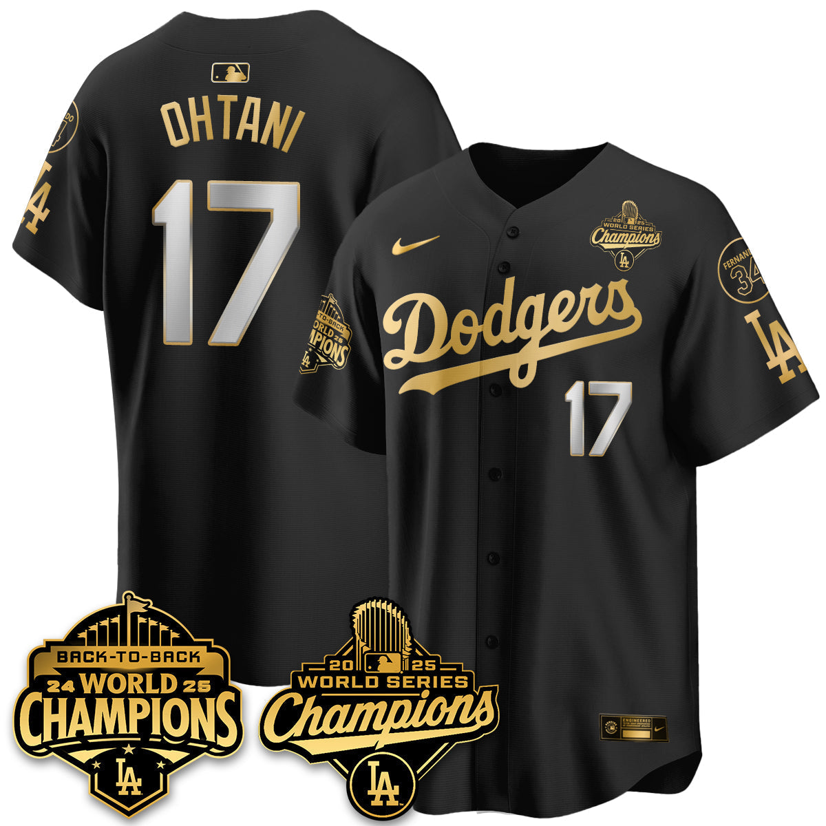 LAD 2025 World Series Champions Jersey - All Stitched N2