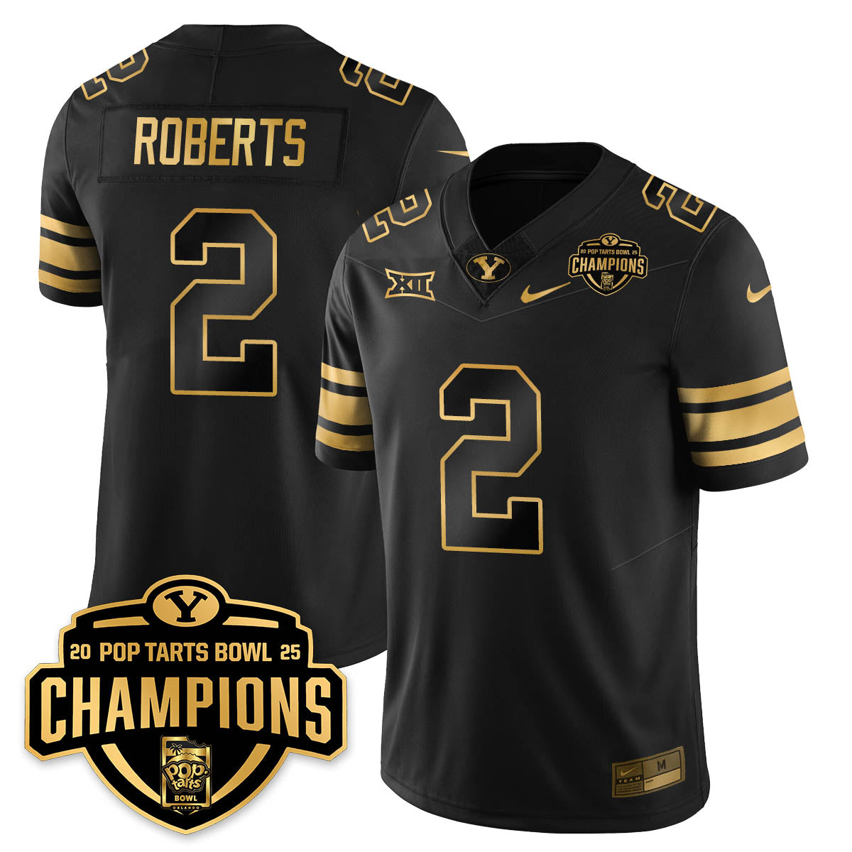 BYU Cougars Football 2025 Pop-Tarts Bowl Champions Gold Jersey - All Stitched