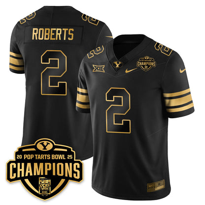 BYU Cougars Football 2025 Pop-Tarts Bowl Champions Gold Jersey - All Stitched