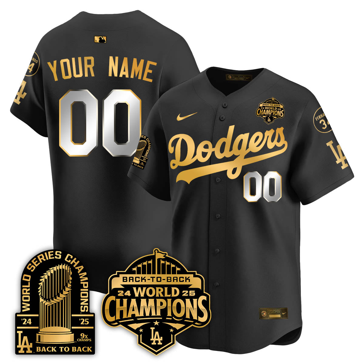 Custom LAD 2025 World Series Champions Jersey - 9x Champs - Stitched-NQD