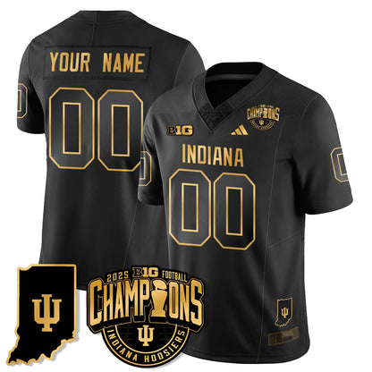 Indiana H Vapor Limited Football Gold Custom Jersey - Big 10 Champions - All Stitched