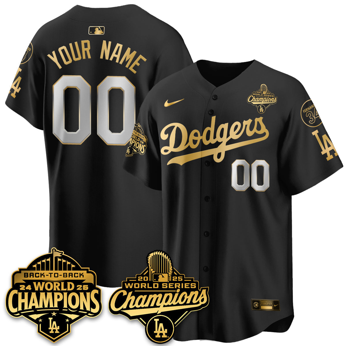 Custom LAD 2025 World Series Champions Jersey - Stitched-NQD