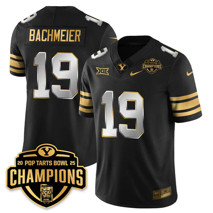BYU Cougars Football 2025 Pop-Tarts Bowl Champions Gold Jersey - All Stitched