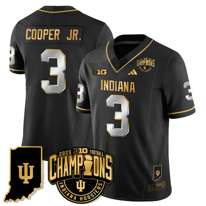 Indiana H Vapor Limited Football Gold Jersey - Big 10 Champions - All Stitched