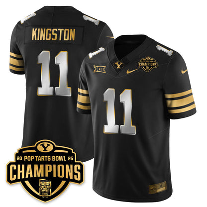BYU Cougars Football 2025 Pop-Tarts Bowl Champions Gold Jersey - All Stitched
