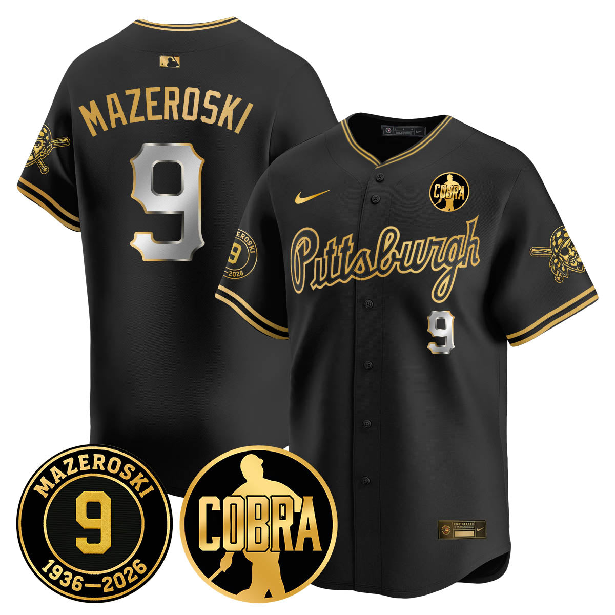 PIT Memories Vapor Limited Gold Jersey - Bill Mazeroski Patch - All Stitched