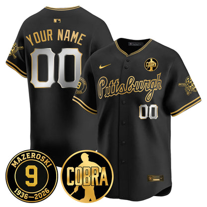 PIT Memories Vapor Limited Gold Jersey - Bill Mazeroski Patch - All Stitched