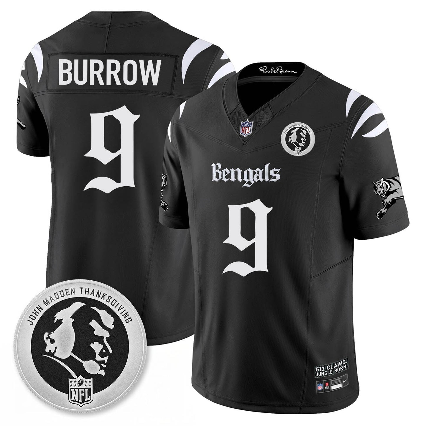CIN Gothic Vapor Limited Jersey - John Madden Patch - All Stitched