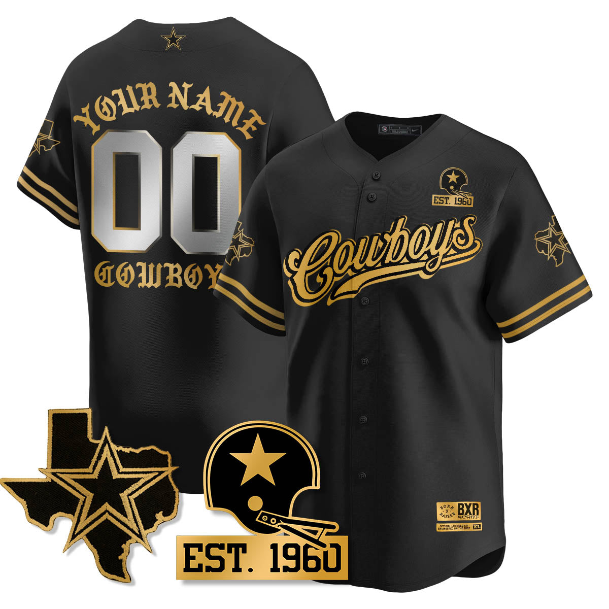 DAL Born x Raised Baseball Custom Jersey - All Stitched