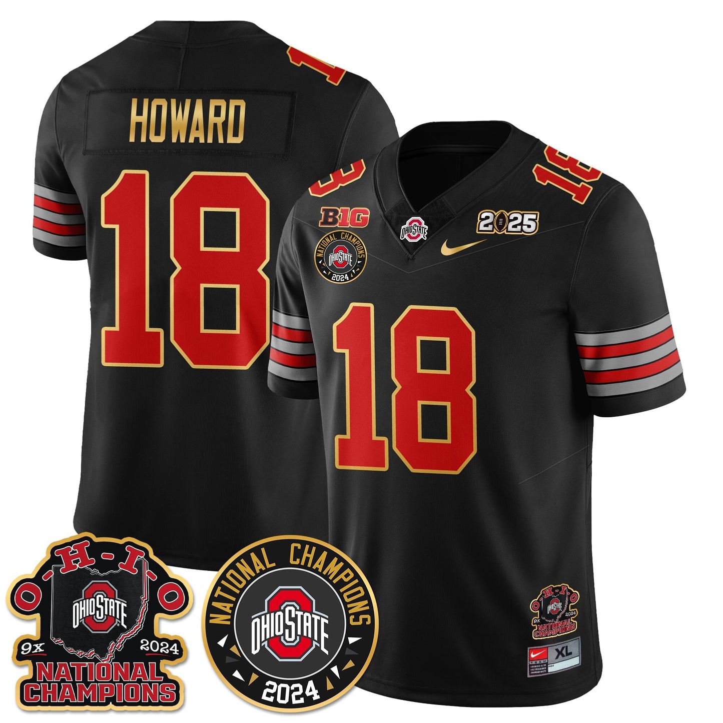 OSU 'Heritage Stripe' 2025 CFP Patch - National Champions Jersey N5 - All Stitched