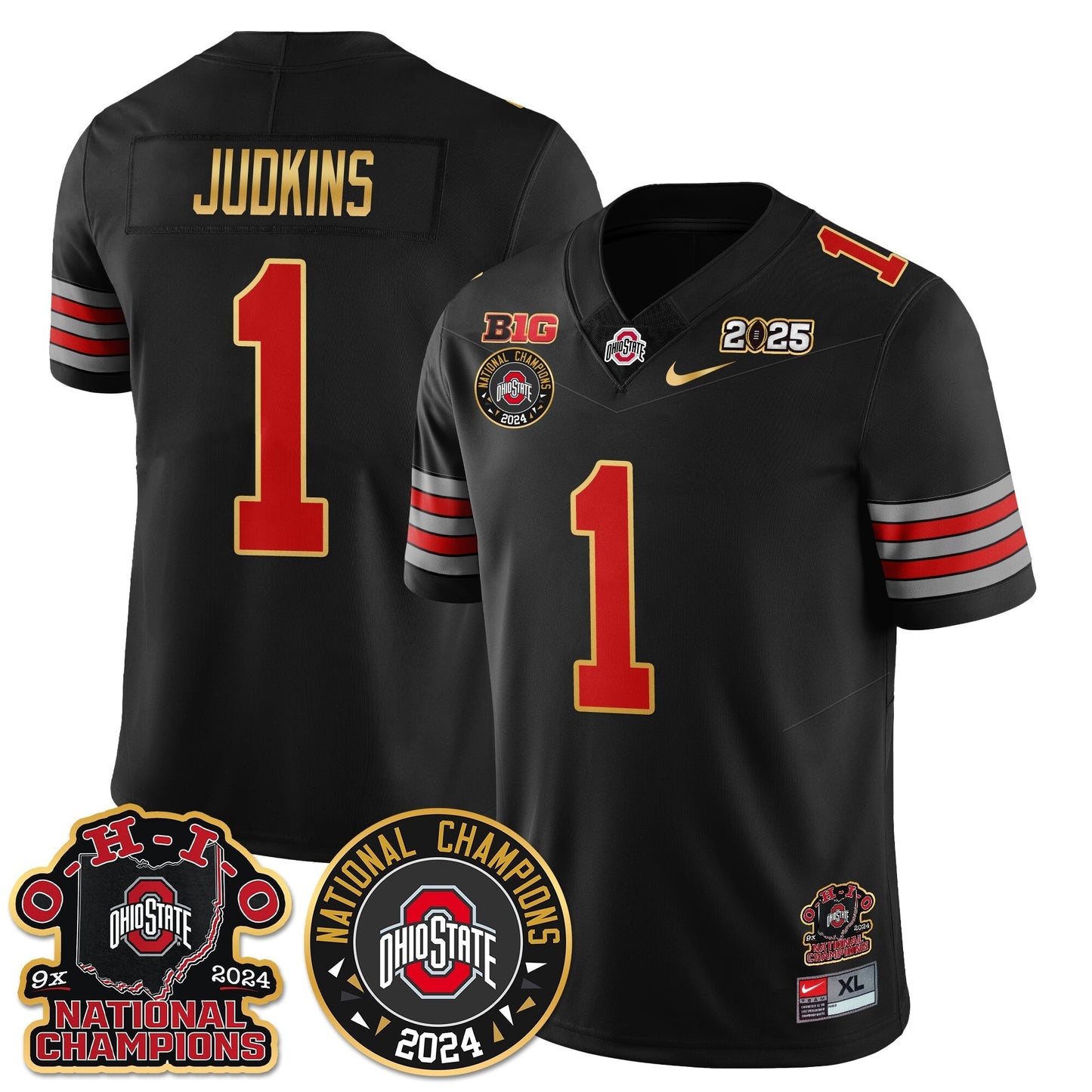 OSU 'Heritage Stripe' 2025 CFP Patch - National Champions Jersey N5 - All Stitched