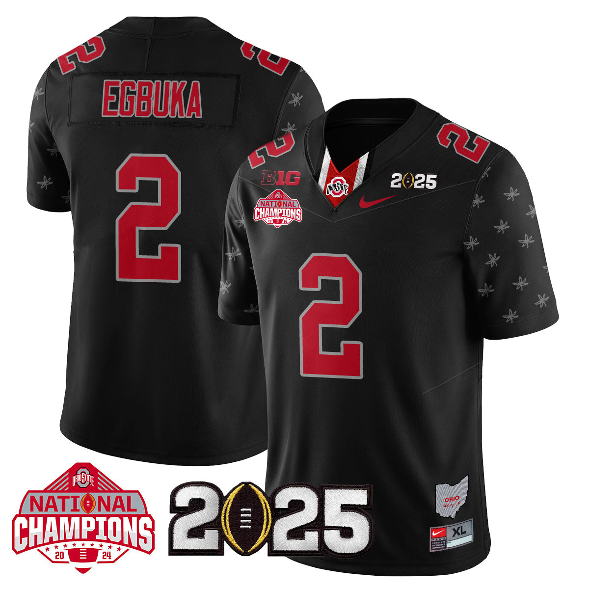 OSU 'Heritage Stripe' 2025 CFP Patch - National Champions Jersey - All Stitched