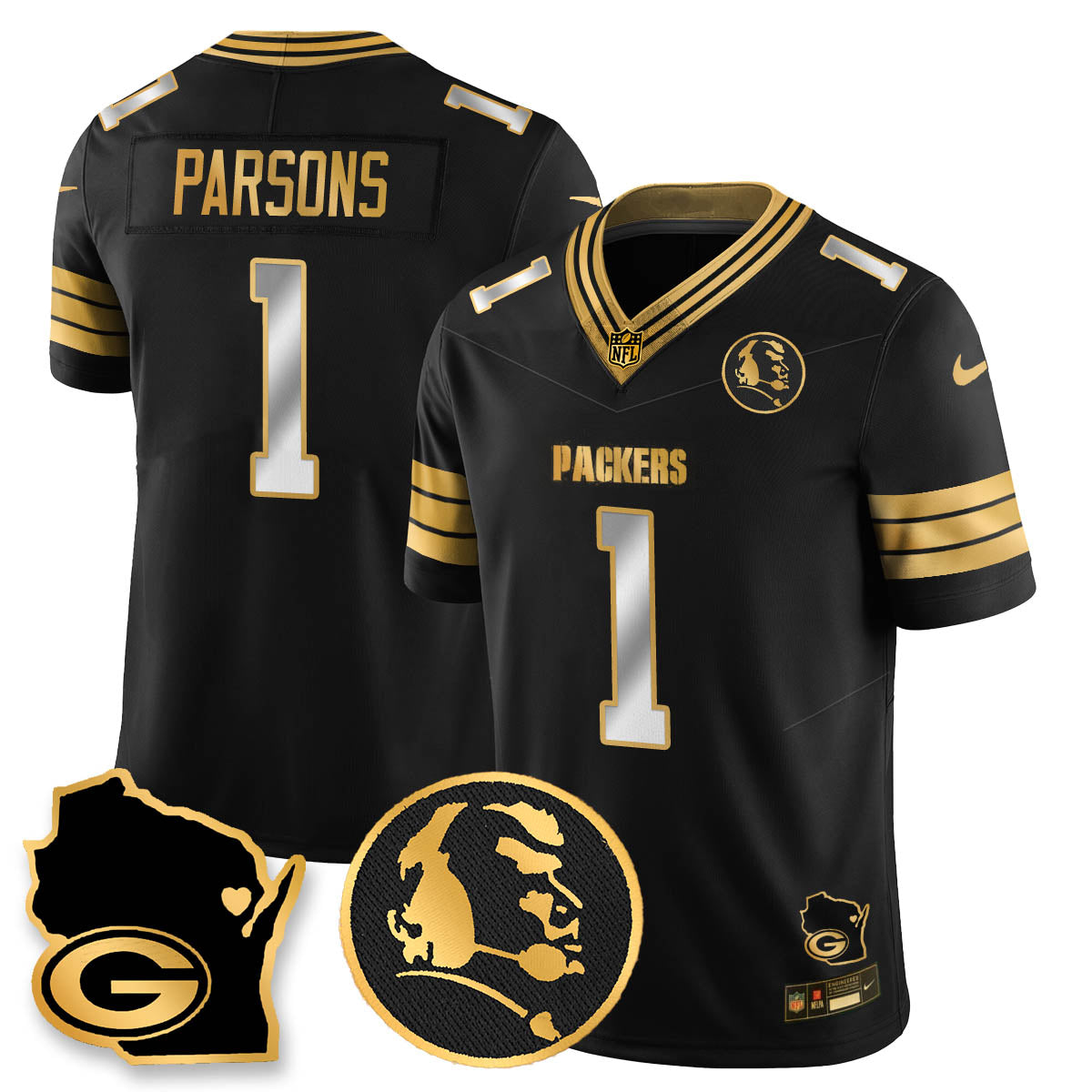 GB 4-Time Champions Vapor Limited Jersey - John Madden Patch - All Stitched