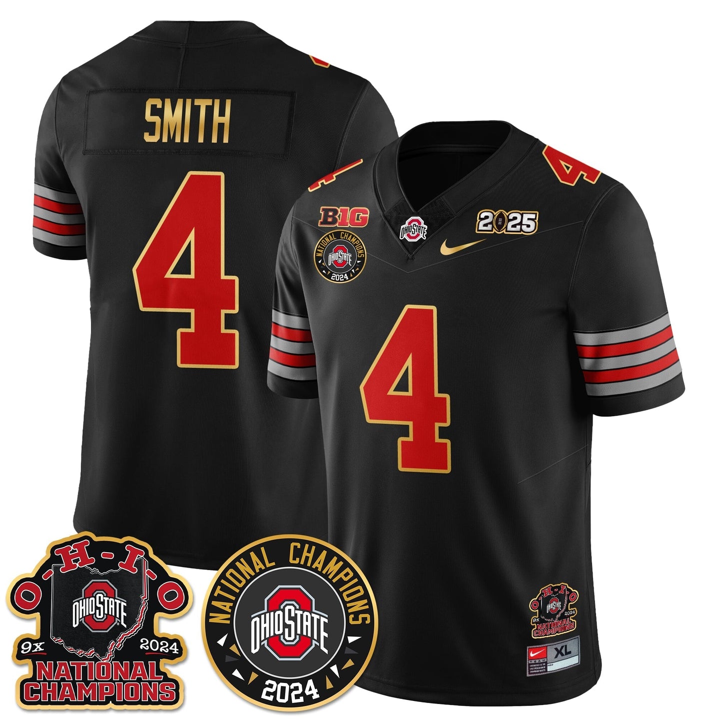 OSU 'Heritage Stripe' 2025 CFP Patch - National Champions Jersey N5 - All Stitched