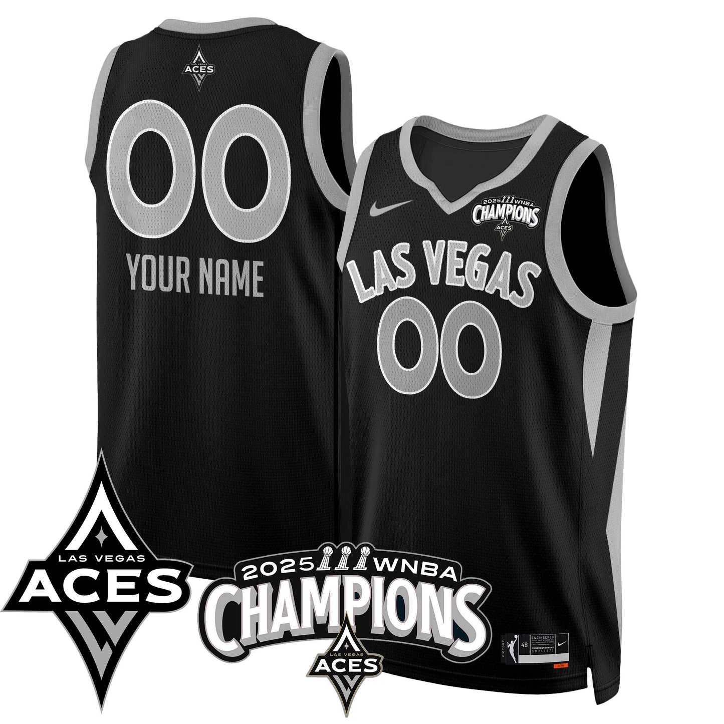 Las Vegas Aces 2025 WNBA Championship Custom Jersey - All Stitched