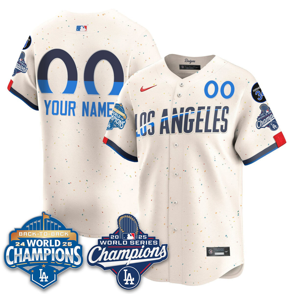 Custom LAD 2025 World Series Champions Jersey - Stitched N2-NQD
