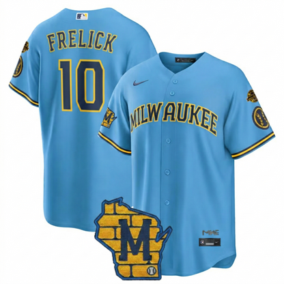 MIL Bob Uecker Patch Vapor Limited Jersey - All Stitched