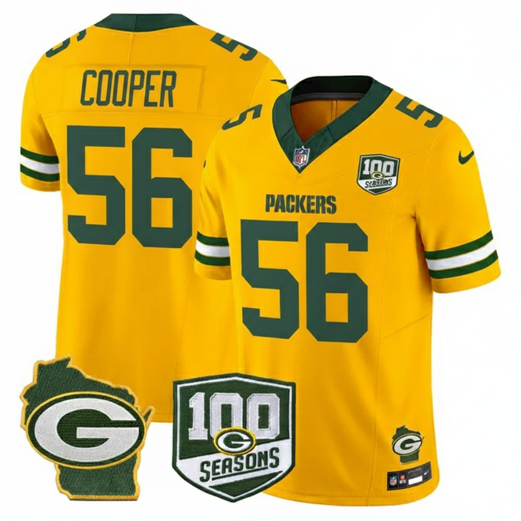 GB 100th Season & Home Patch Vapor Limited Jersey - All Stitched