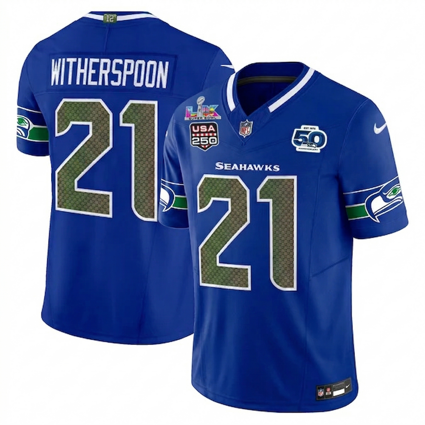 SEA "Super Bowl LX & United States 250th Anniversary Patch" Vapor Limited Jersey - All Stitched