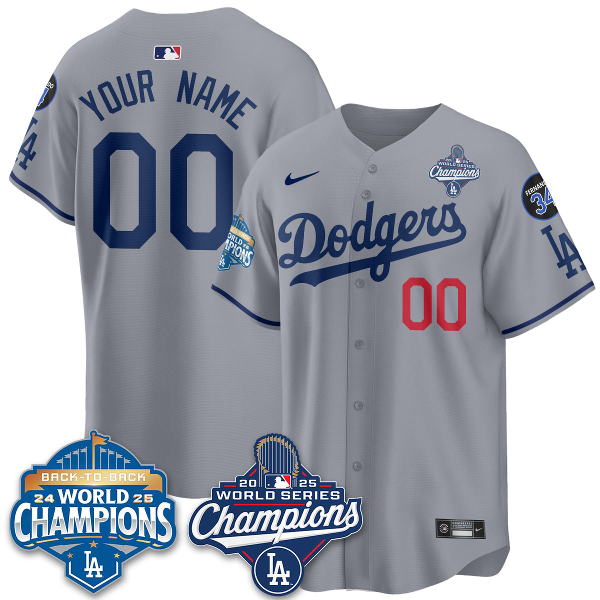 Custom LAD 2025 World Series Champions Jersey - Stitched-NQD