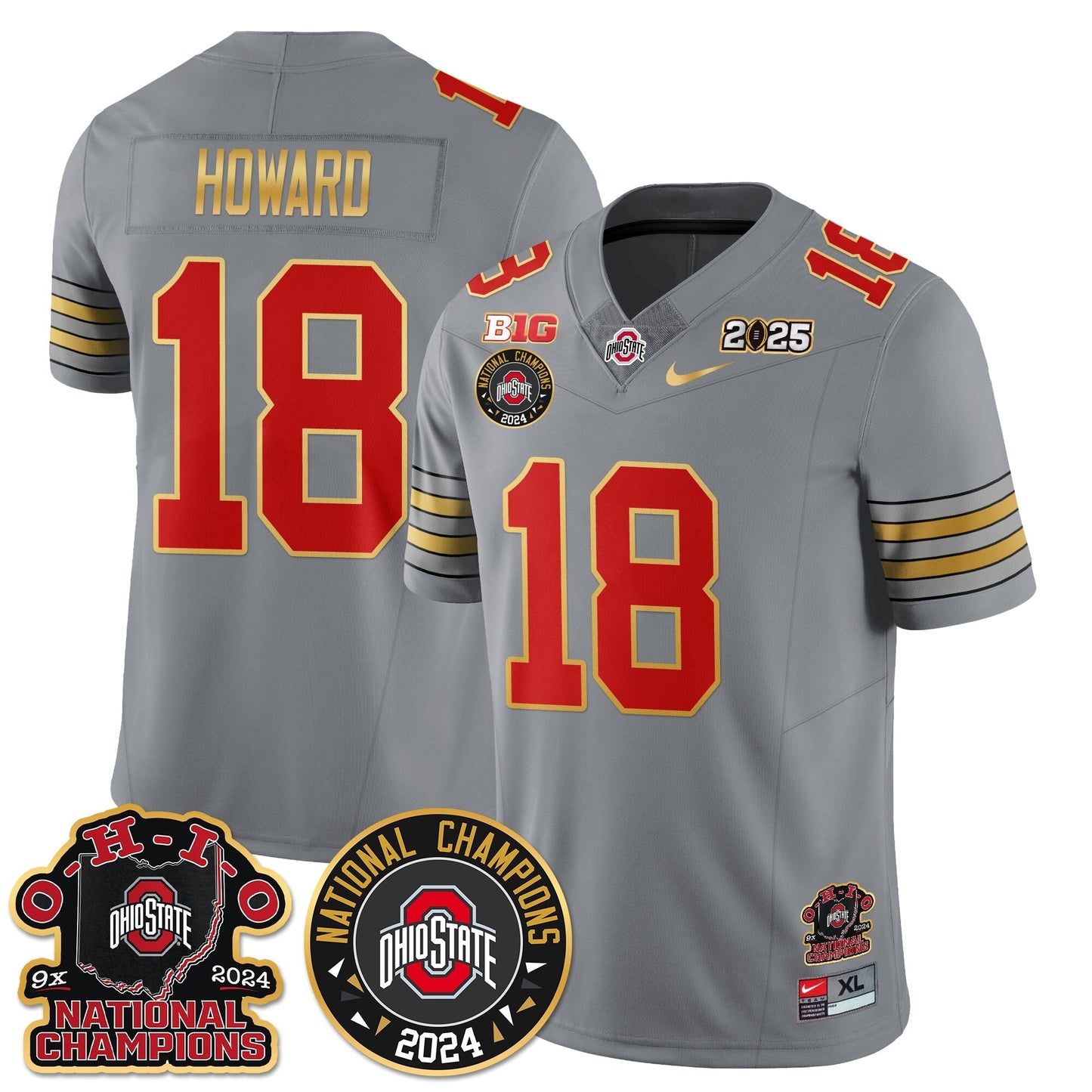 OSU 'Heritage Stripe' 2025 CFP Patch - National Champions Jersey N5 - All Stitched